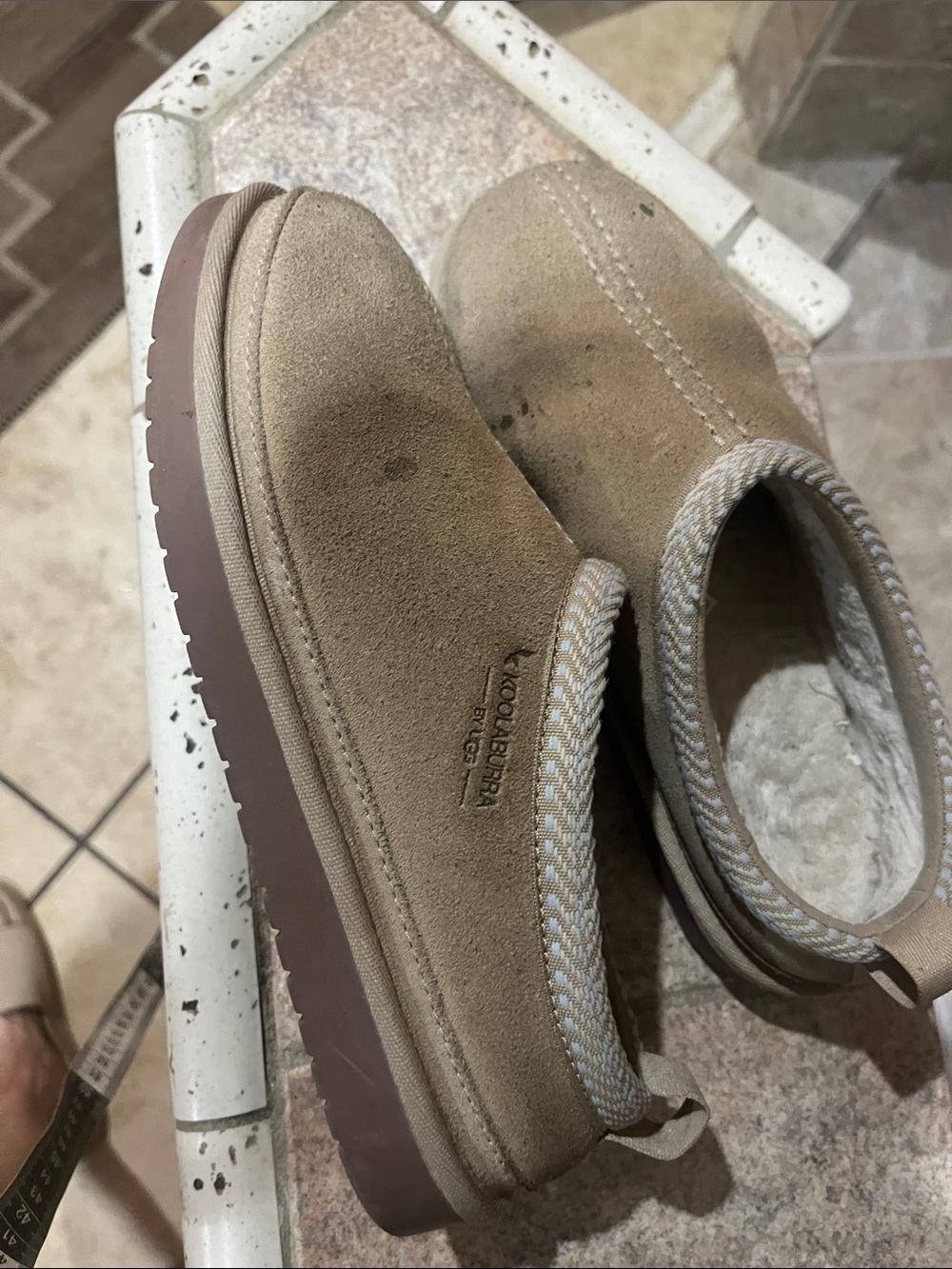 Koolaburra by Ugg Tan Suede Slip-On Cozy-Lined Slippers